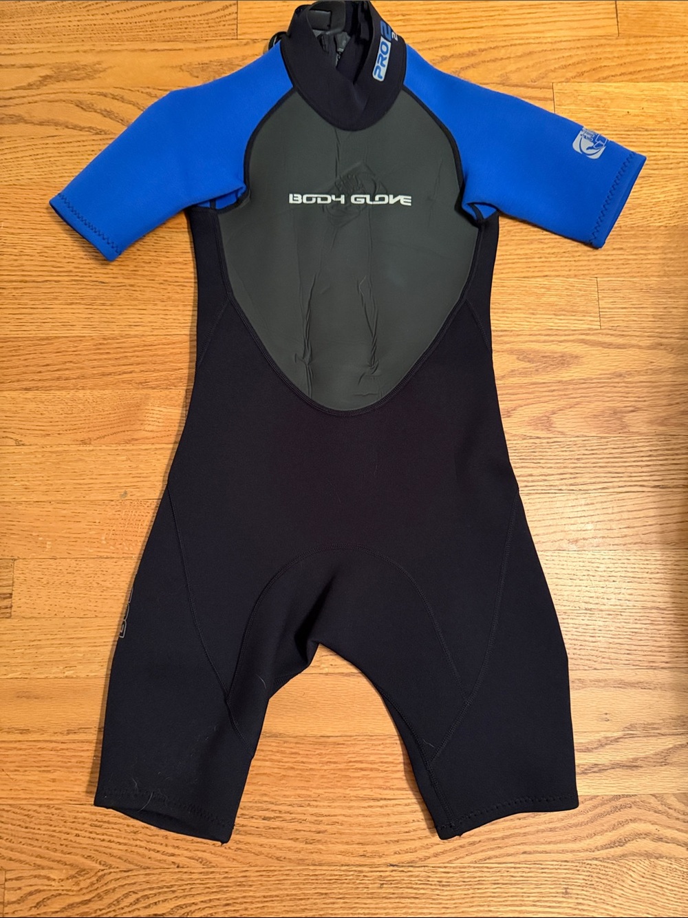 Body Glove Short Sleeve Wetsuit Black & Blue Neoprene Scuba Back Zip Surf Swim